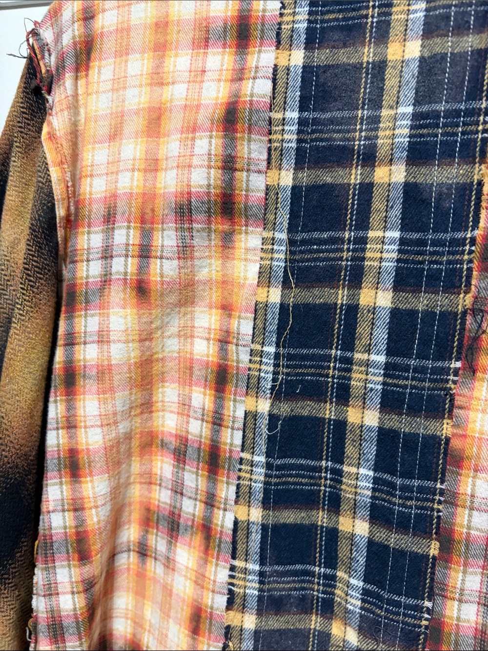 Oli & Hali Orange and Black Distressed Plaid Snap-Down Shirt - Picture 7 of 8